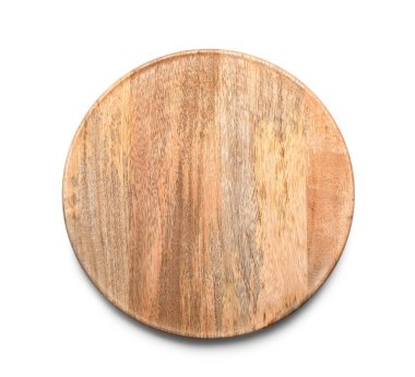 Yuvarlak ahşap tahta beyaz arkaplanda izole