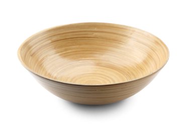 Beyaz arkaplanda boş seramik kase