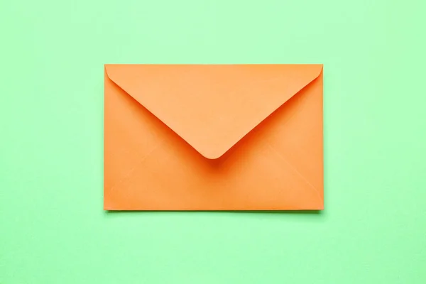 Orange Paper Envelope Color Background — Stock Photo, Image