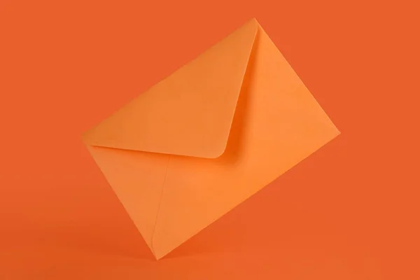 Paper Envelope Orange Background — Stock Photo, Image