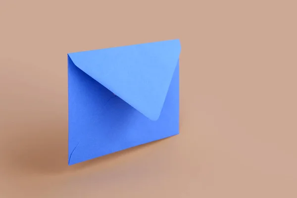 Blue Paper Envelope Color Background — Stock Photo, Image