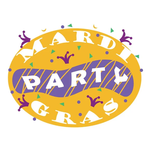Text Mardi Gras Party Fett Tisdag Vit Bakgrund — Stock vektor