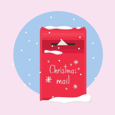 Pembe arka planda Noel mektupları için posta kutusu