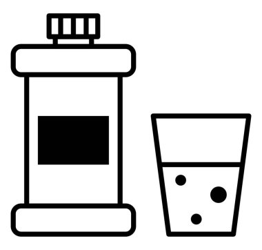 Mouth rinse on white background