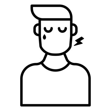 Beyaz arka planda diş ağrısı olan bir adam.