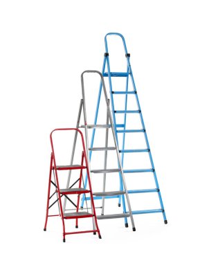 Maintenance ladders on white background