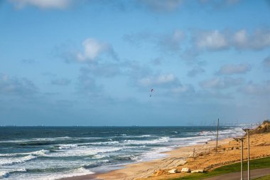 View of beautiful sea and blue sky with clouds