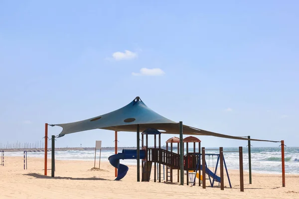 Children Playground Slide Beach — Stock Photo, Image