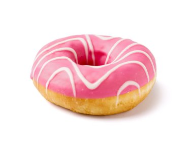 Beyaz arka planda izole lezzetli cam çörek