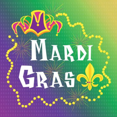 Beautiful greeting card for Mardi Gras (Fat Tuesday)