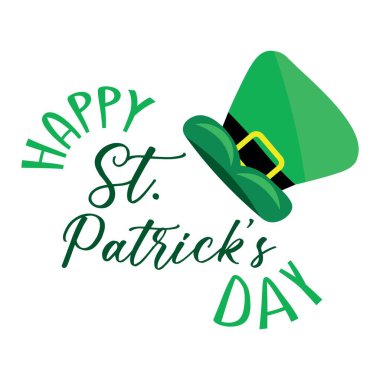 Greeting cards for Happy St. Patrick's Day with leprechaun's hat on white background
