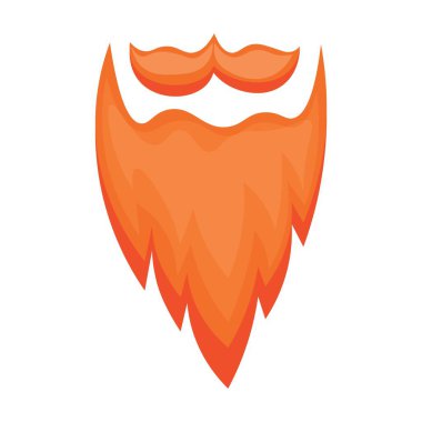 Ginger beard and mustache on white background