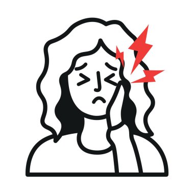 beyaz zemin üzerinde diş ağrısı olan kadın