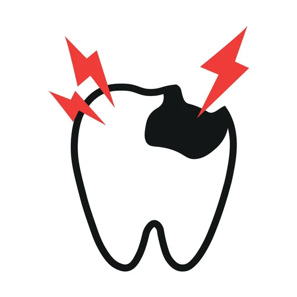 Зламаний Зуб Білому Тлі — стоковий вектор