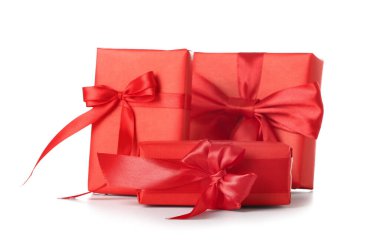 Gifts for Valentine's Day celebration on white background