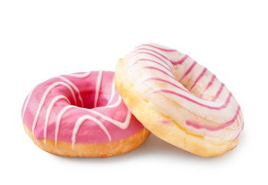 Beyaz zemin üzerine lezzetli sırlı çörek