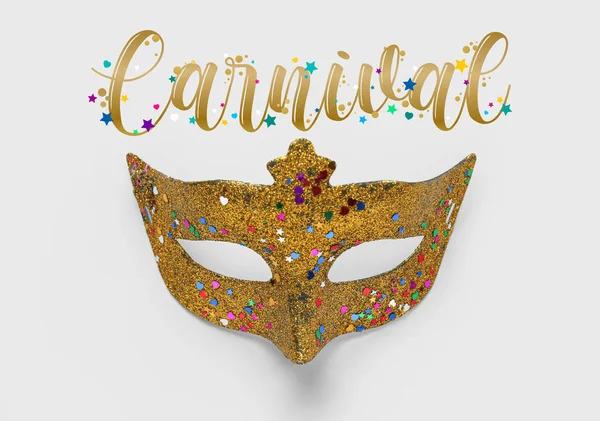 Shiny Carnival Mask Light Background — Stock Fotó