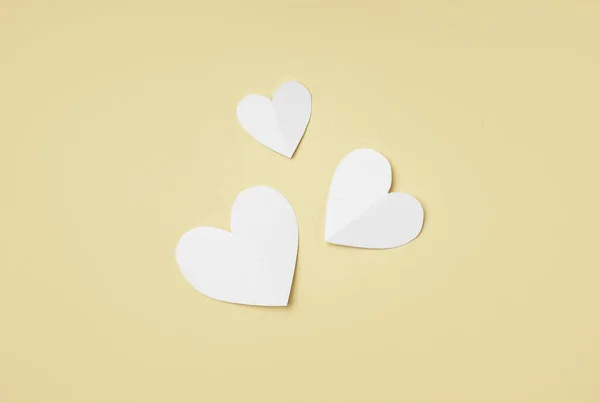 Composition Paper Hearts Color Background Valentines Day Celebration — Fotografia de Stock