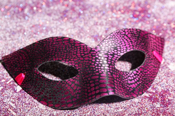 Carnival Mask Glitter Light Background Closeup — Stock Photo, Image