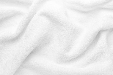 Texture of white fabric as background, closeup