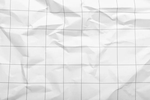 Texture Crumpled Checkered Paper Sheet Closeup — Stockfoto