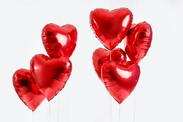 Heart Shaped Balloons Valentine Day White Background —  Fotos de Stock