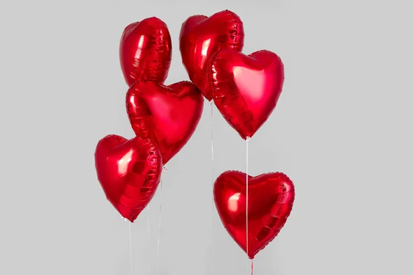 Heart Shaped Balloons Valentine Day Light Background — Foto de Stock