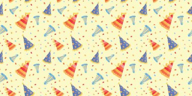 Colorful party hats on light background