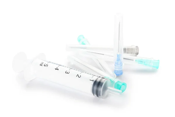 Medical Syringe Needles White Background — Stock Photo, Image