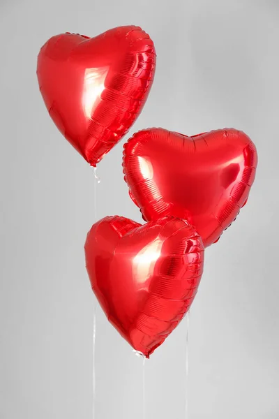 Heart Shaped Balloons Valentine Day Light Background —  Fotos de Stock