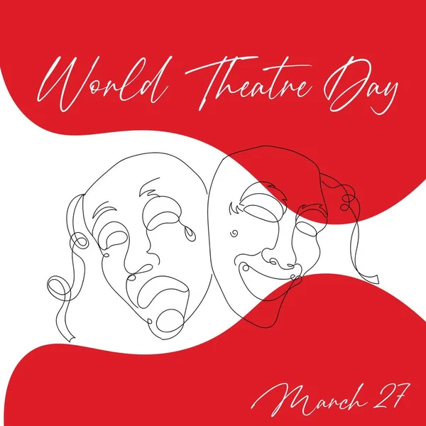 Greeting Card World Theater Day — Stockový vektor