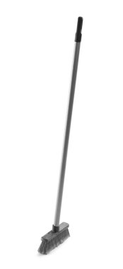 Beyaz arka plan üzerinde izole temizliği süpürge