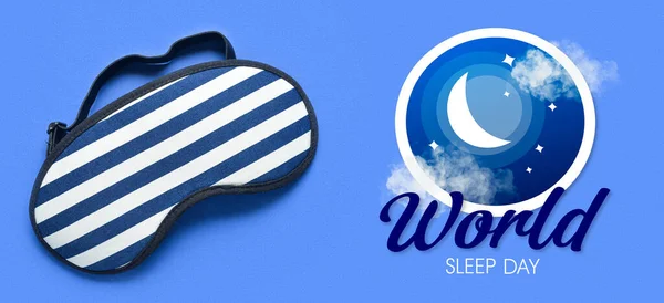 Banner for World Sleep Day with blindfold