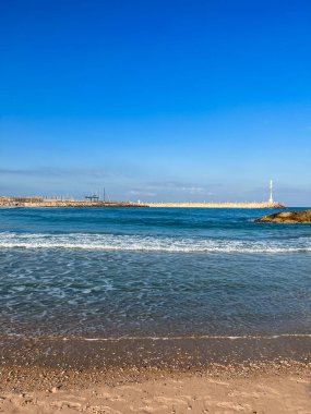 View of beautiful sea shore with waves