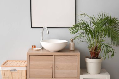 Interior of stylish bathroom with modern sink