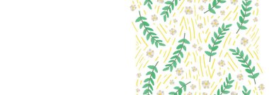 Banner for design with spring tree branches on white background with space for text