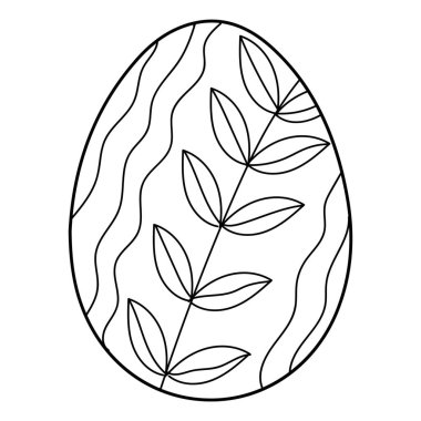 Sketch of Easter egg on white background