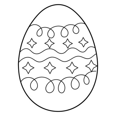 Sketch of Easter egg on white background