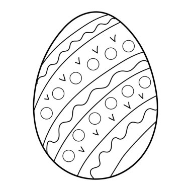 Sketch of Easter egg on white background
