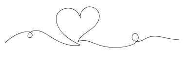 Beyaz arka plana kalp çizilmiş. Sevgililer Günü kutlaması