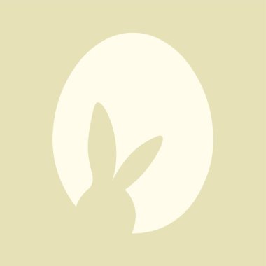 Silhouette of bunny and Easter egg on color background