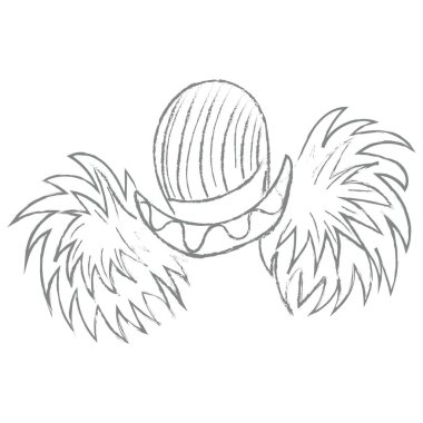 Disguise of clown on white background