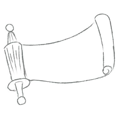 Drawn Torah scroll on white background