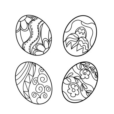 Beyaz arka planda güzel Paskalya yumurtaları