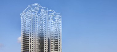 New project of modern multi-storey building