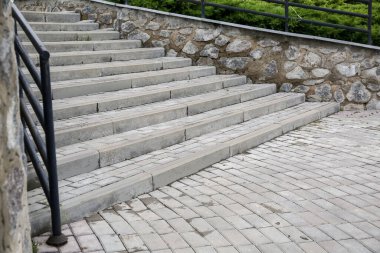 View of brick stairs in park