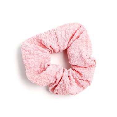Pink scrunchy isolated on white background