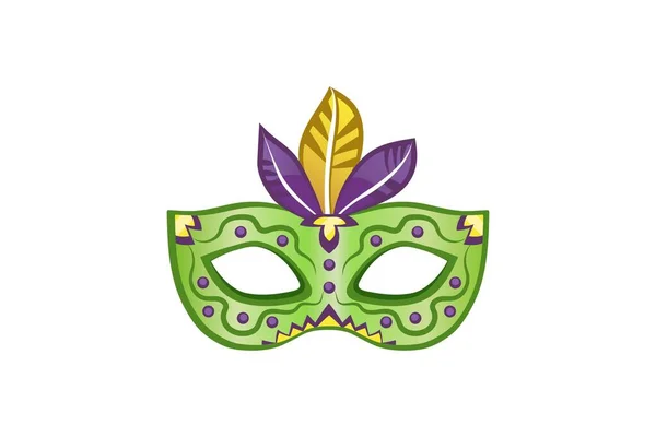 Snygg Karneval Mask Vit Bakgrund — Stock vektor