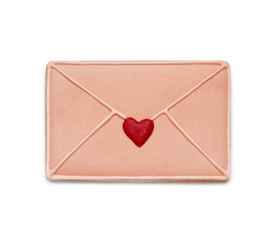 Sweet cookie in shape of letter on white background. Valentine's Day celebration