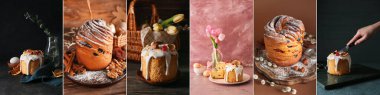 Collage of traditional Easter cakes